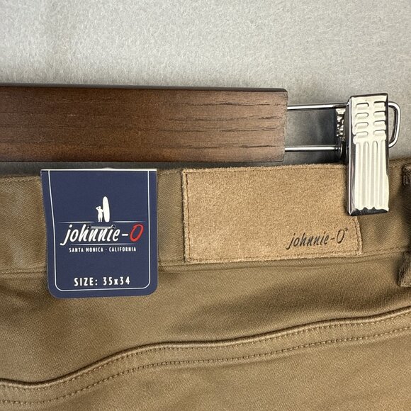 NWT Johnnie O Terry Pants Men's 35 x 34 Brown Khaki Stretch 5 Pocket MSRP $178 - Picture 9 of 11